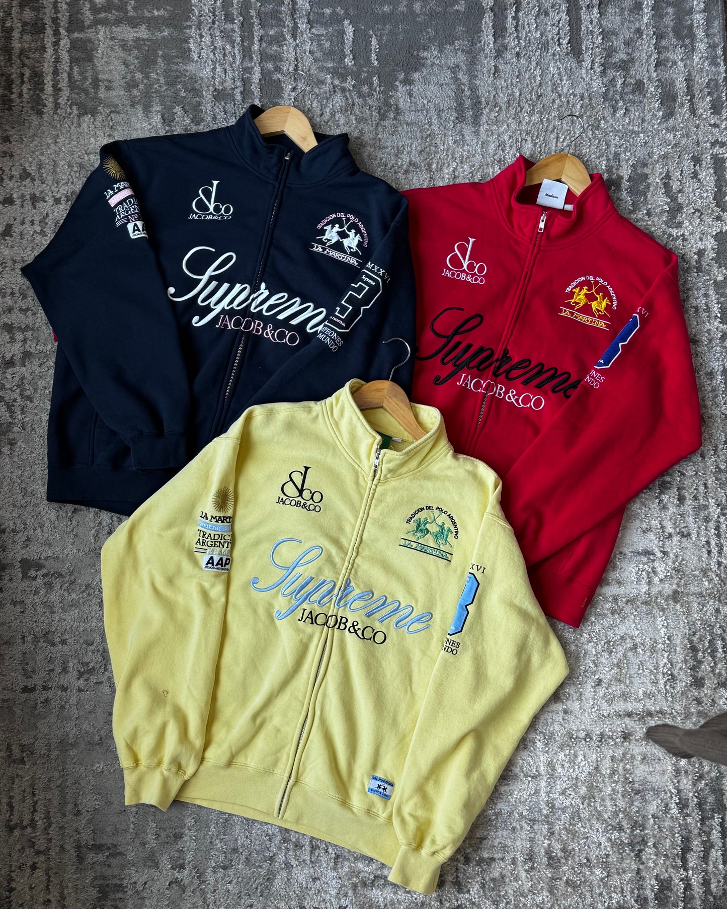 Supreme La Martina Zip Up Sweatshirt yellow