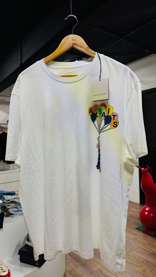 T SHIRT ALL SAINTS LOFTY GRAPHIC PRINT RELAXED WHITE
