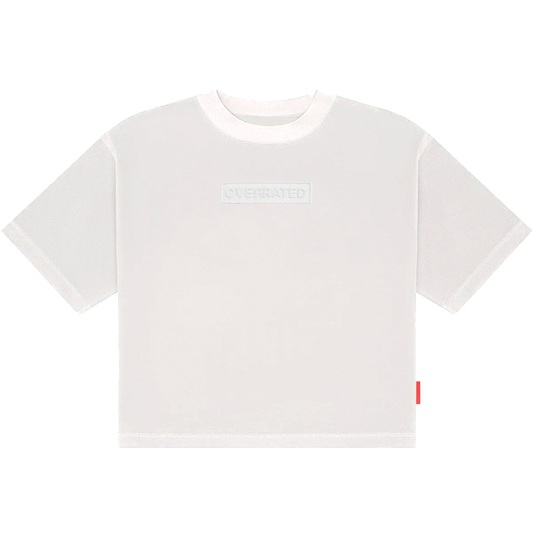 CAMISETA BOXY FIT BLANCA RR GARDEN PORTAL OVERRATED