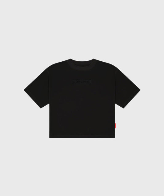 CAMISETA BOXY FIT NEGRA BOTANICAL OVERRATED
