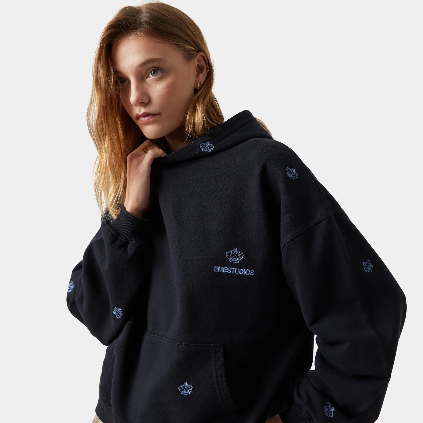Eme estudio Crown Navy Oversized Hoodie