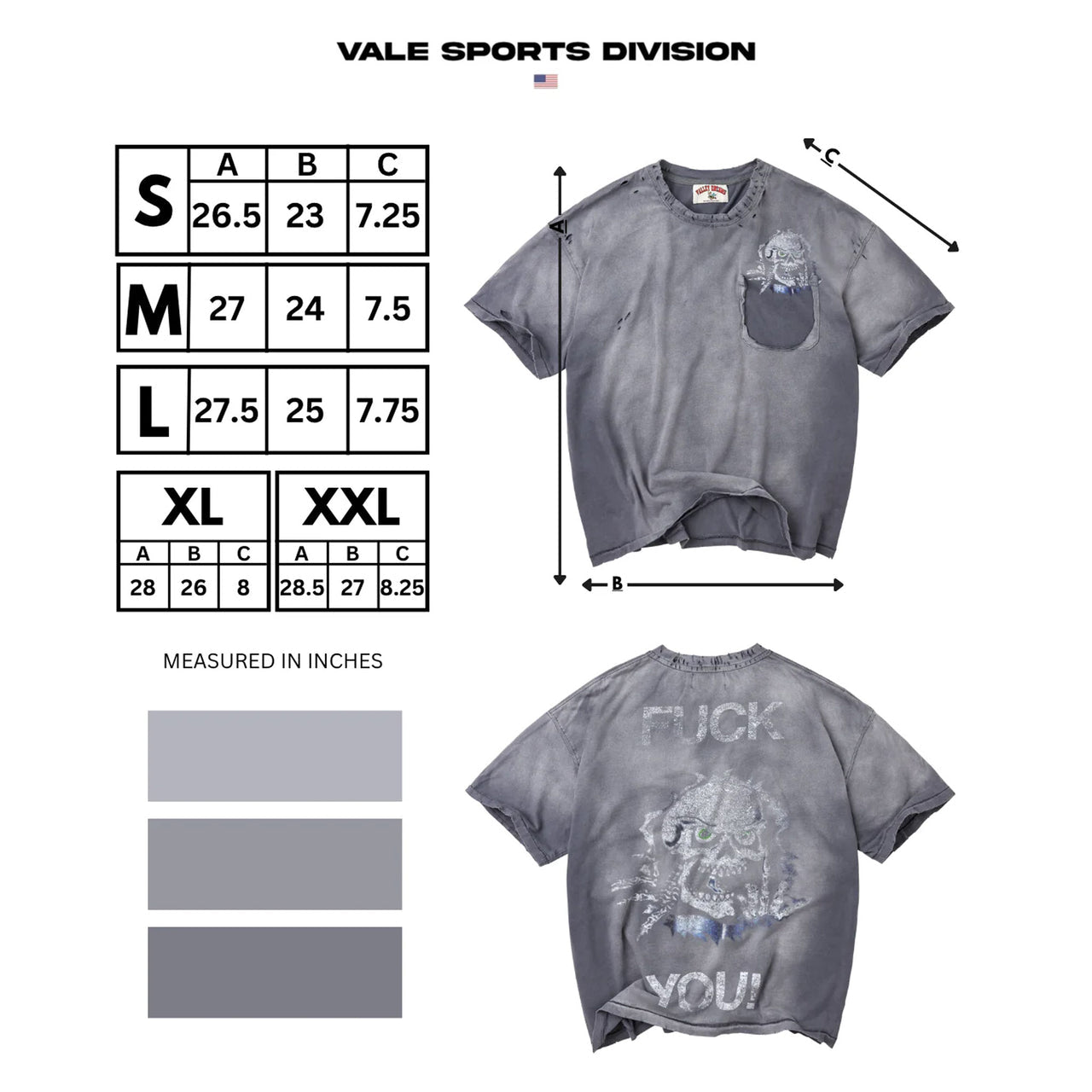 Valey Forever Skullie Tee Grey