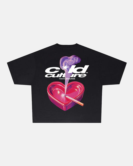 COLD CULTURE HEART ASHTRAY TEE BLACK
