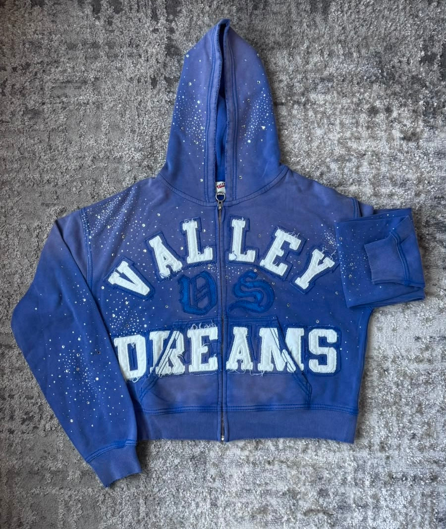 Vale Forever Classic Zip Up Hoodie color Sapphire