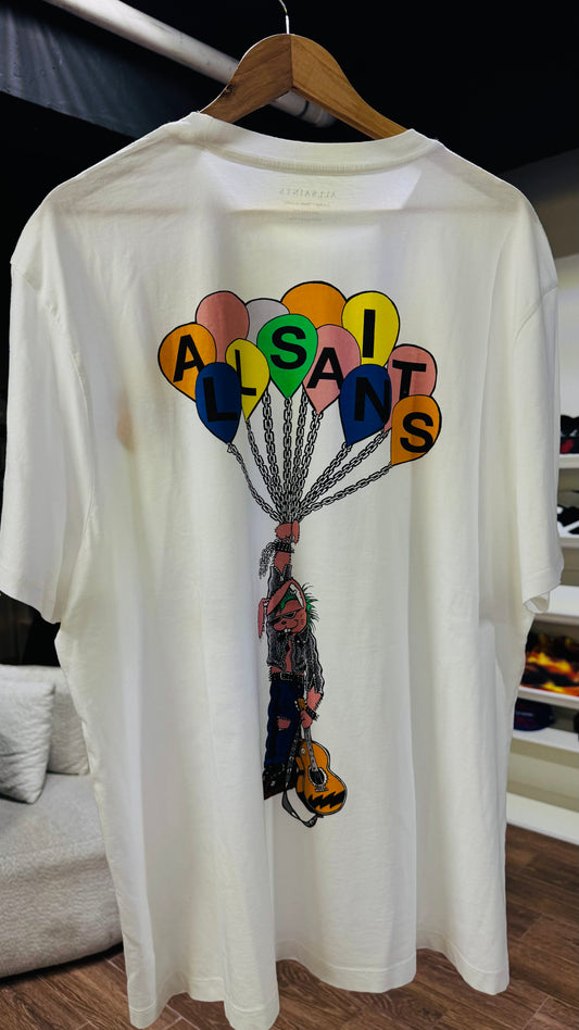 T SHIRT ALL SAINTS LOFTY GRAPHIC PRINT RELAXED WHITE