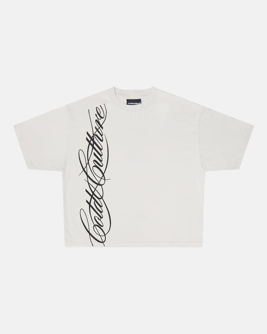 COLD CULTURE SCRIPT TEE LIGHT GREY