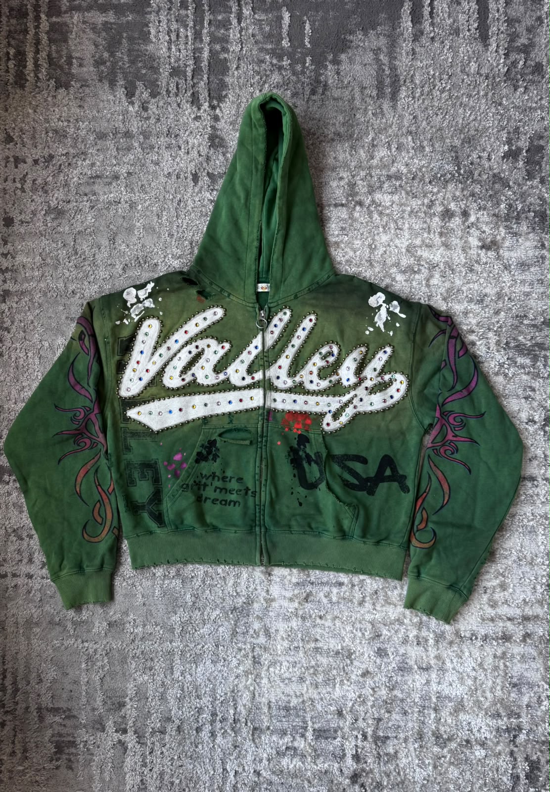 Vale Folerever Valley Dreams Inferno Zip Up Green