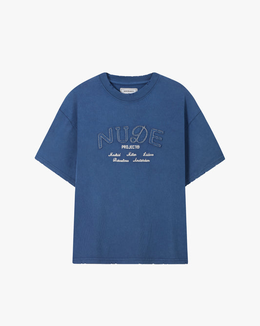 Coffee Break Tee Washed Navy - Nude project