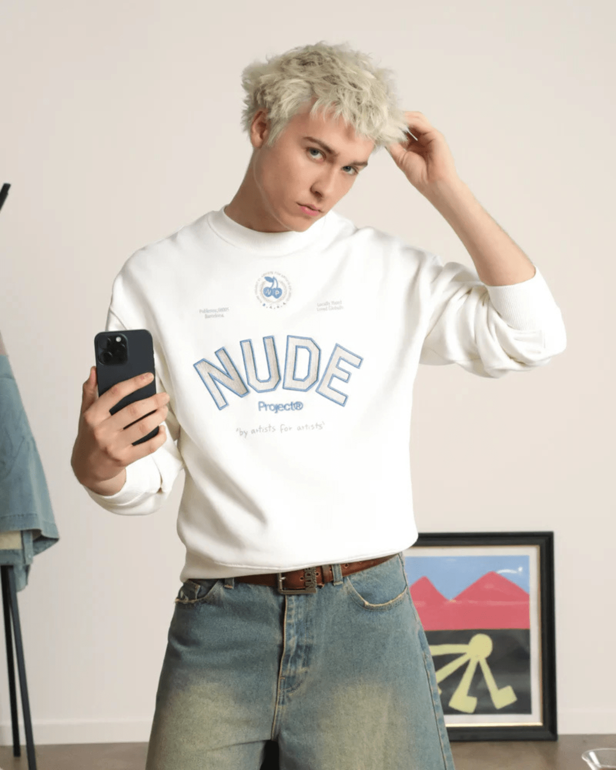 Moletom Nude Project Varsity Marshmallow Off White