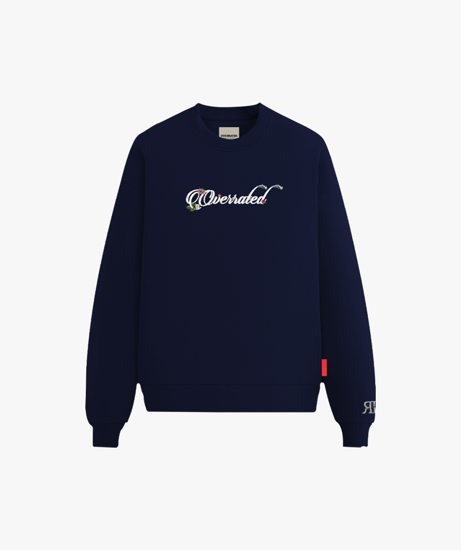 SUDADERA OVERRATED FLOWERS Navy