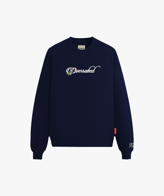 SUDADERA OVERRATED FLOWERS Navy