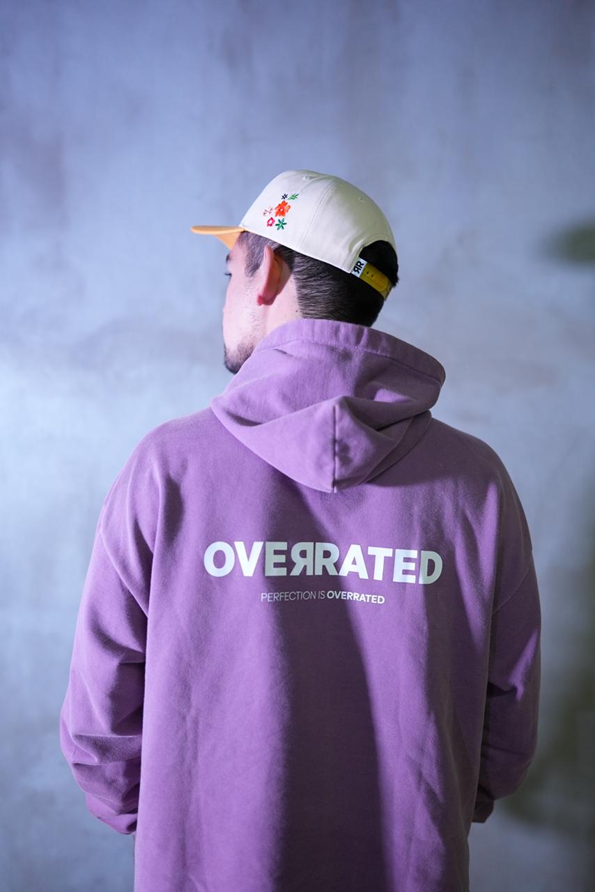 HOODIE OVERRATED LILA