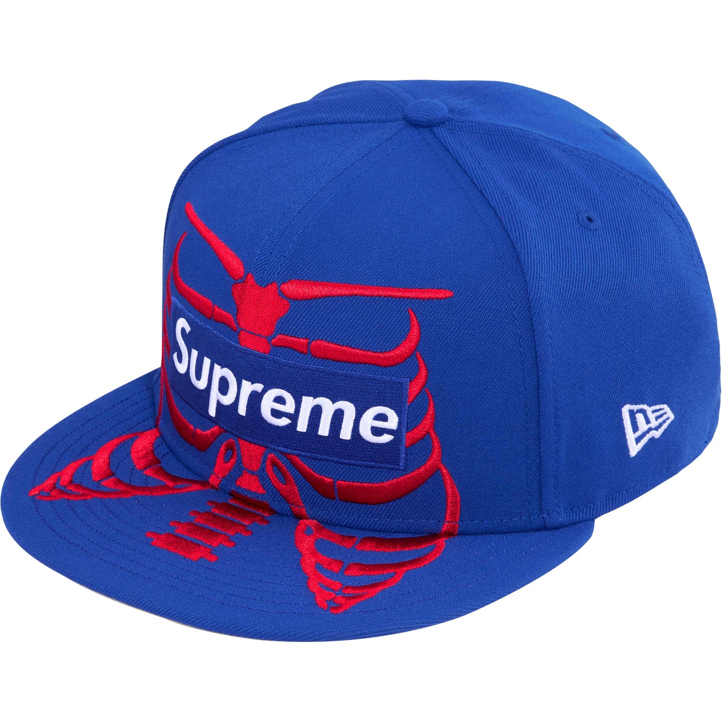 GORRA SUPREME SKELETON BLUE AND RED