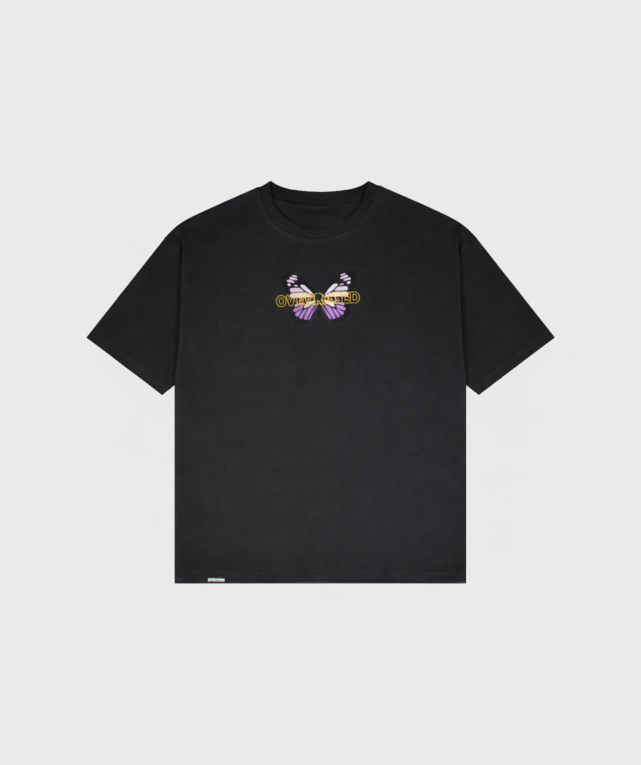 CAMISETA GRIS BUTTERFLY OVERRATED