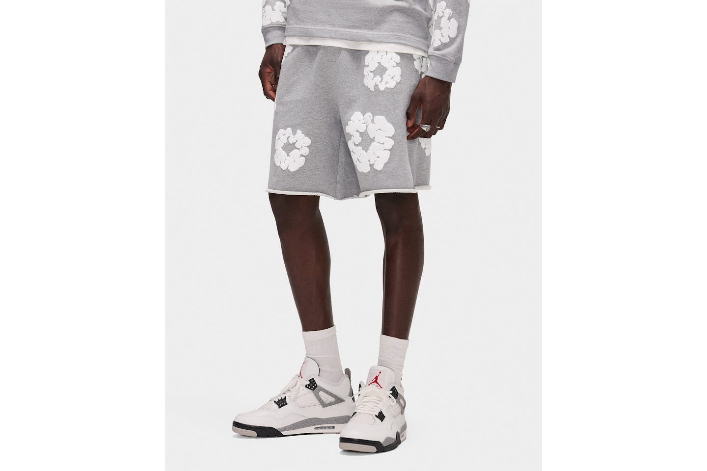 Short denim Tears The Cotton Wreath en gris