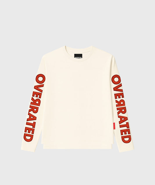 OVERRATED CREAM LONG SLEEVE T-SHIRT