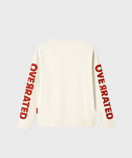 OVERRATED CREAM LONG SLEEVE T-SHIRT