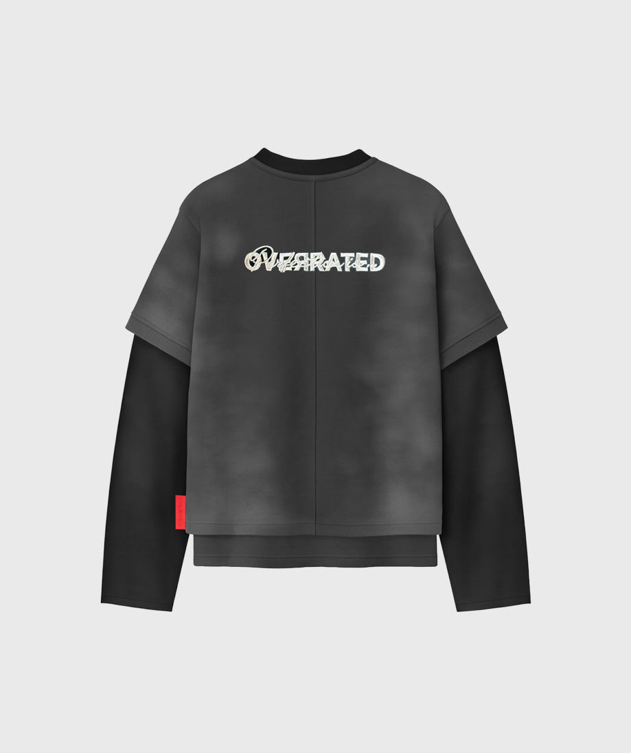 OVERRATED WASHED BLACK LONG SLEEVE TSHIRT