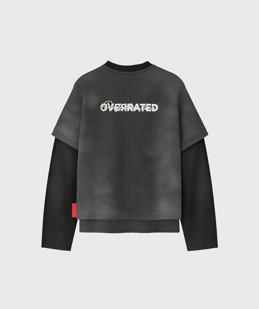 OVERRATED WASHED BLACK LONG SLEEVE TSHIRT