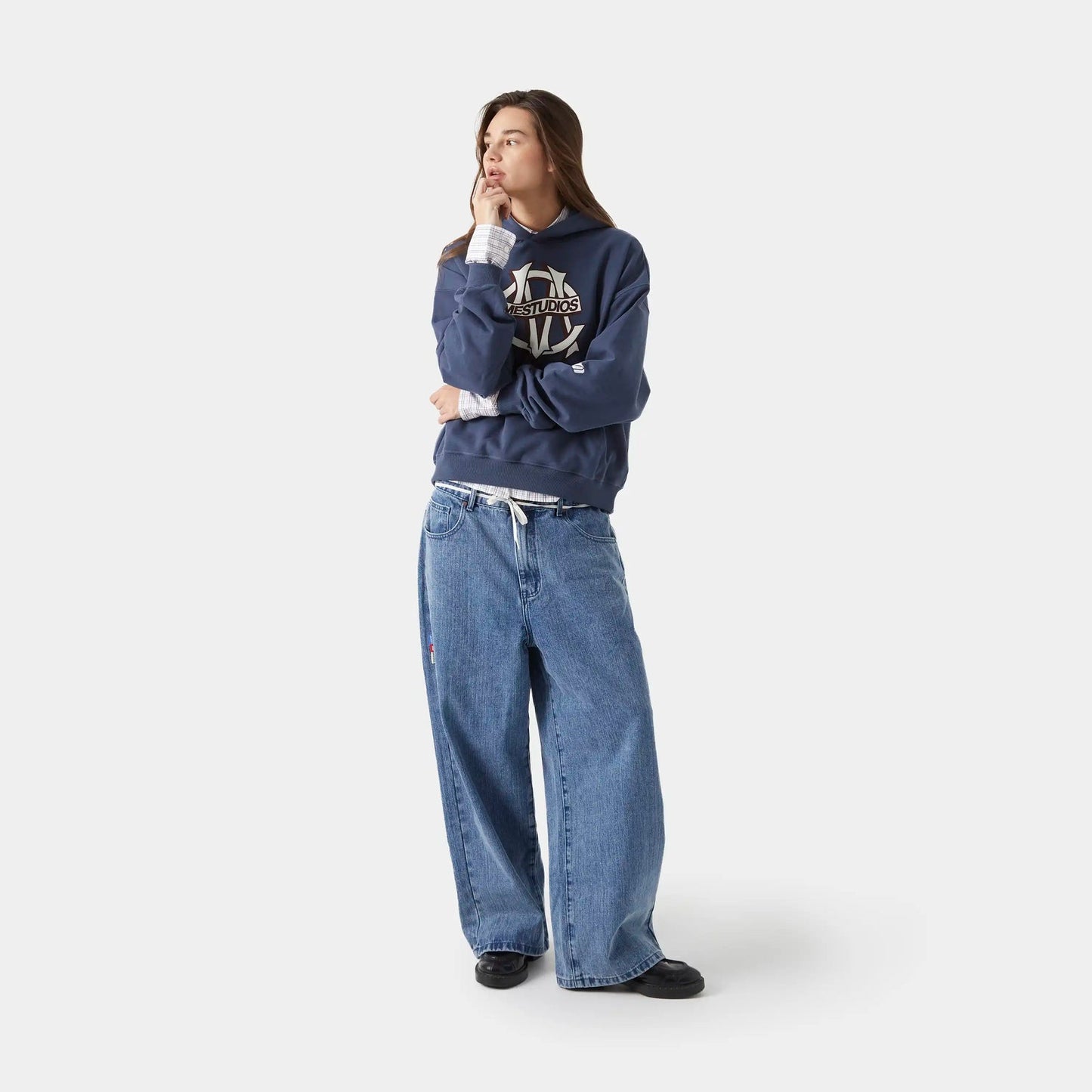 EME ESTUDIO Le Panier Navy Oversized Hoodie