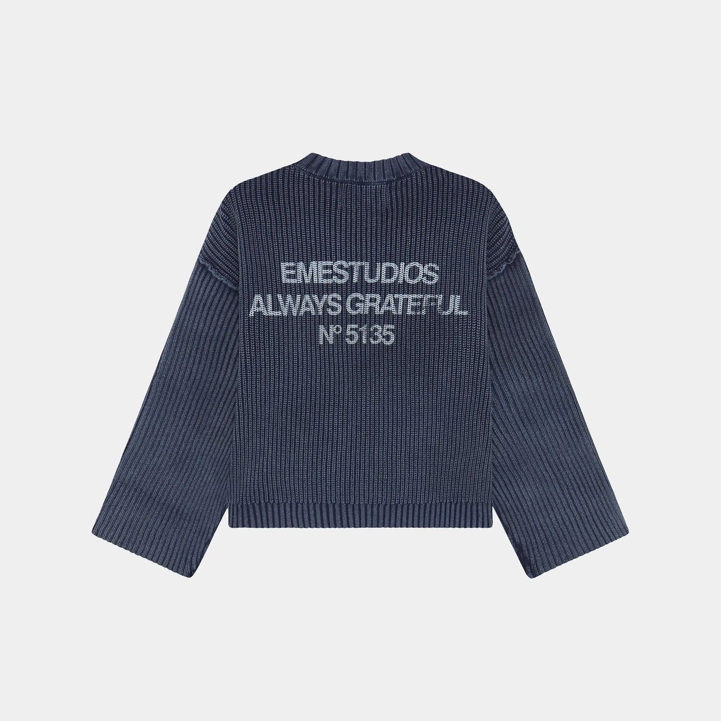 EME ESTUDIO Collective Slate Blue Knit Sweater