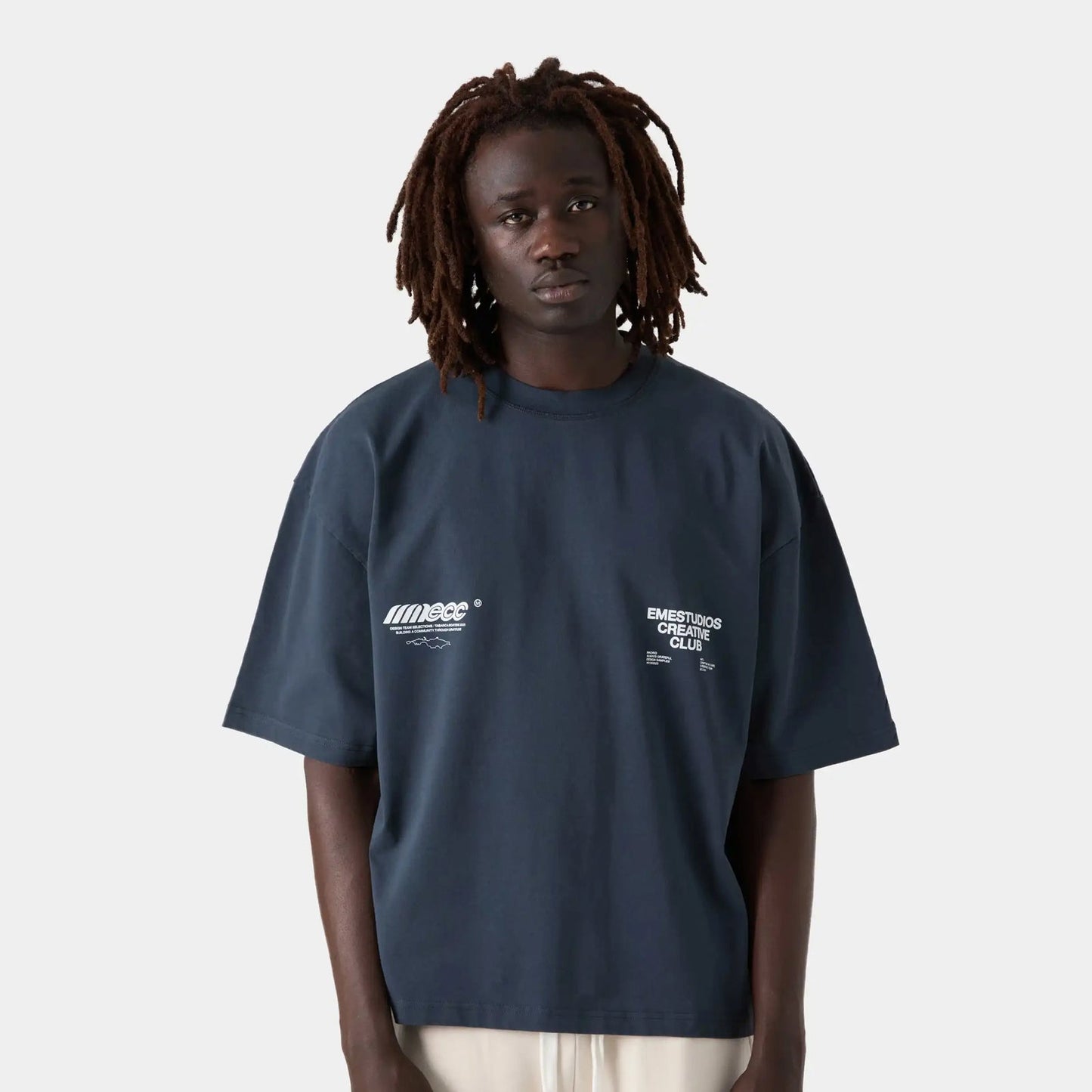 Eme studio ECC Navy Oversized Tee