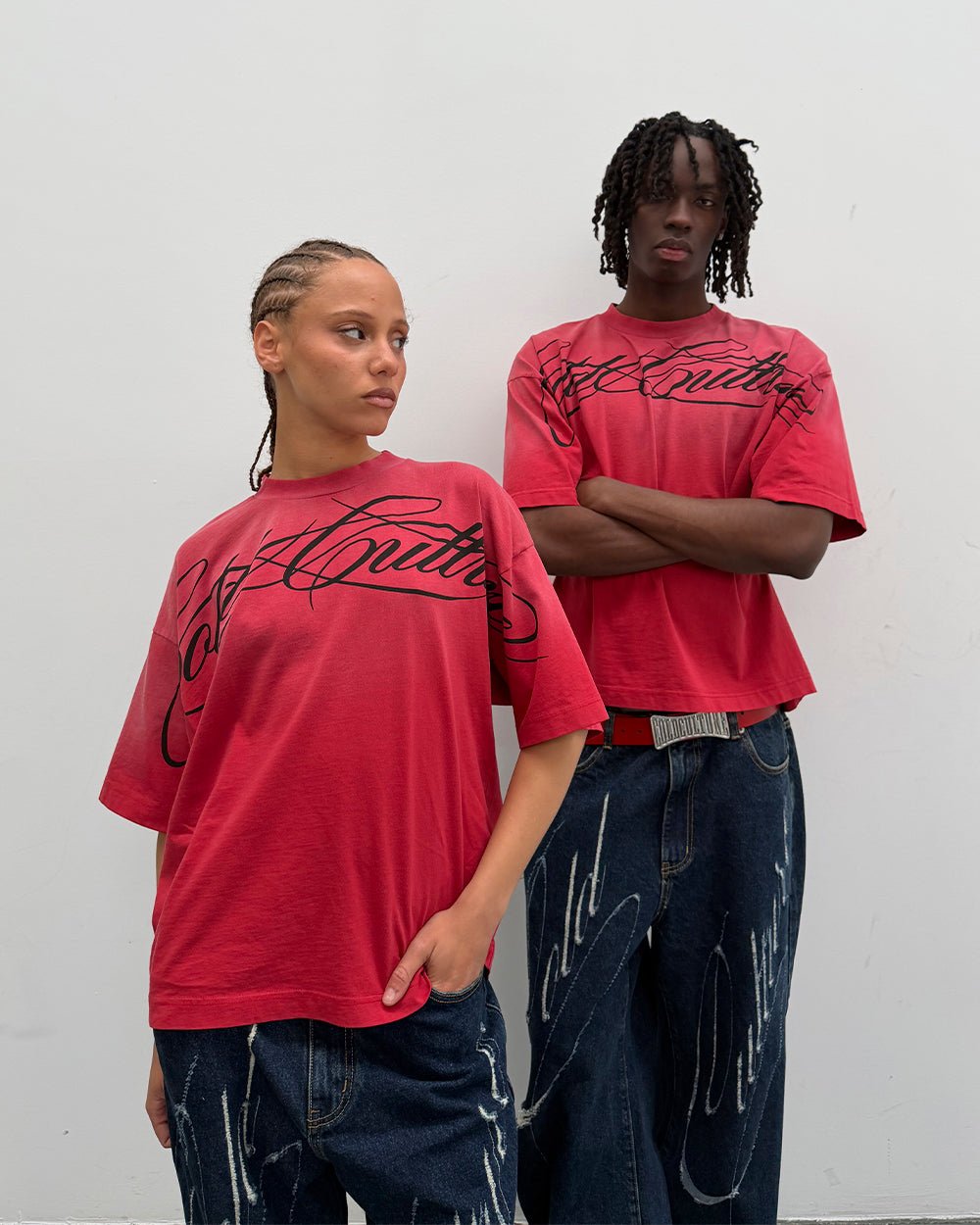 Cold culture CROSSED SCRIPT TEE RED