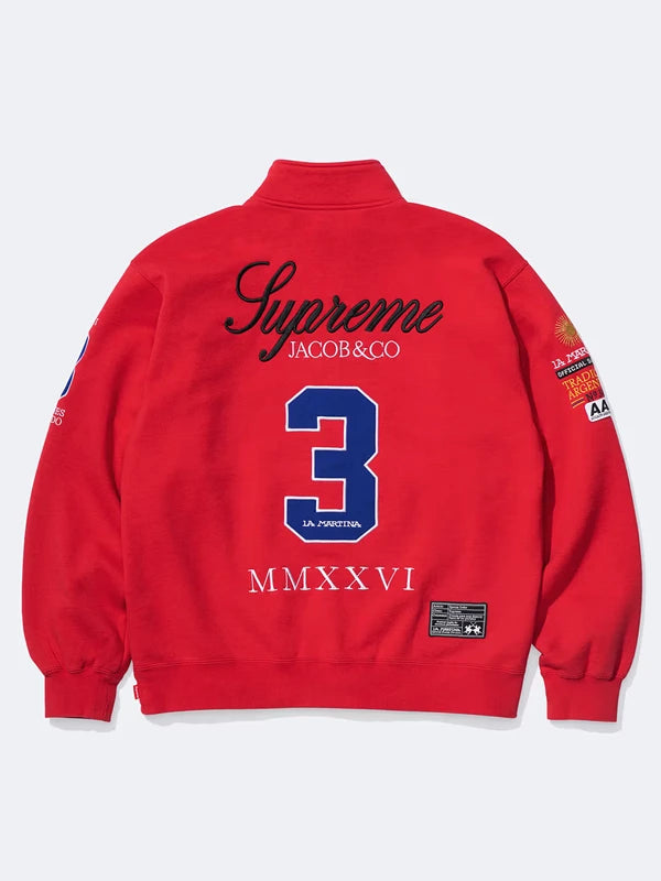 Supreme La Martina Zip Up Sweatshirt Red