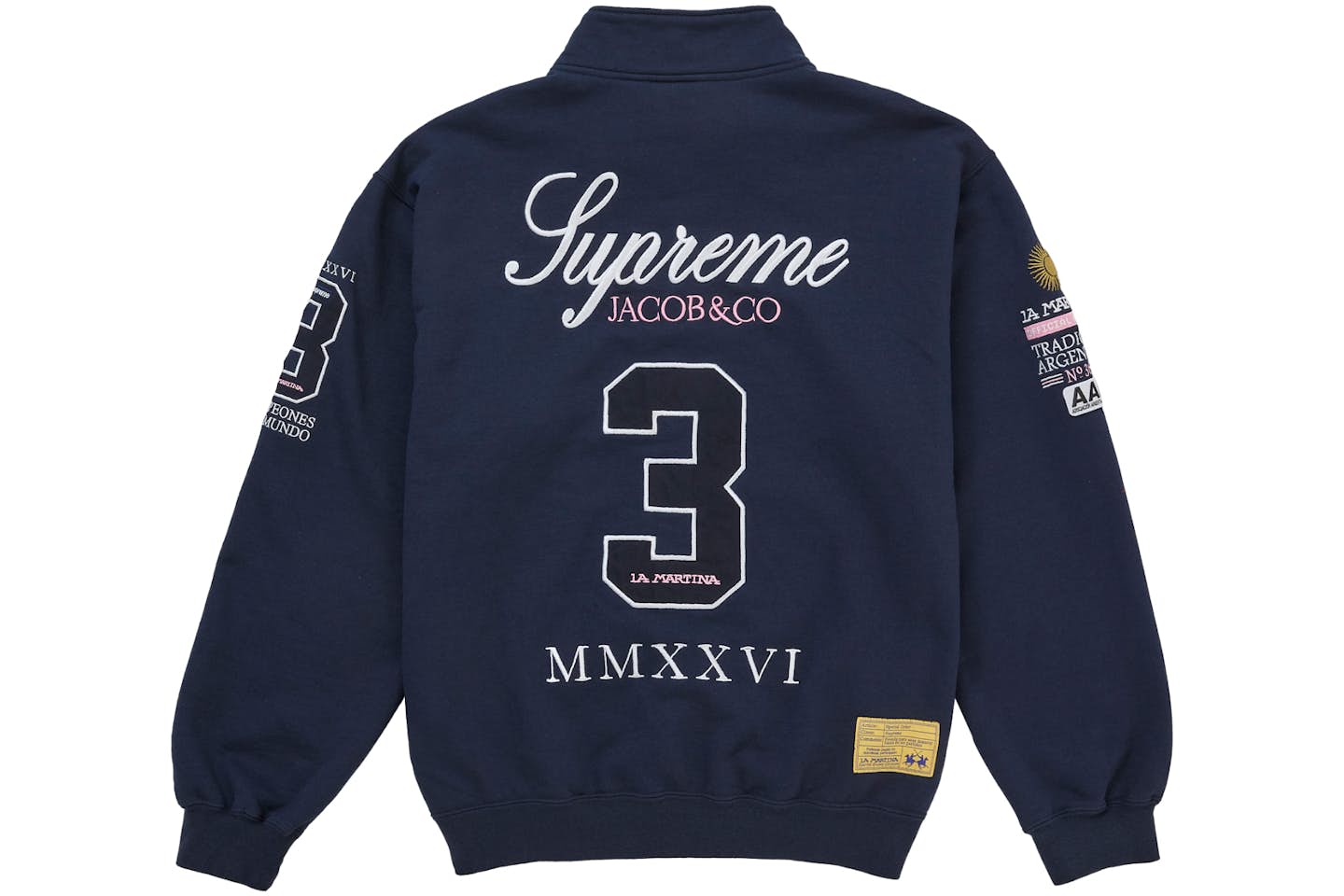 Supreme La Martina Zip Up Sweatshirt navy