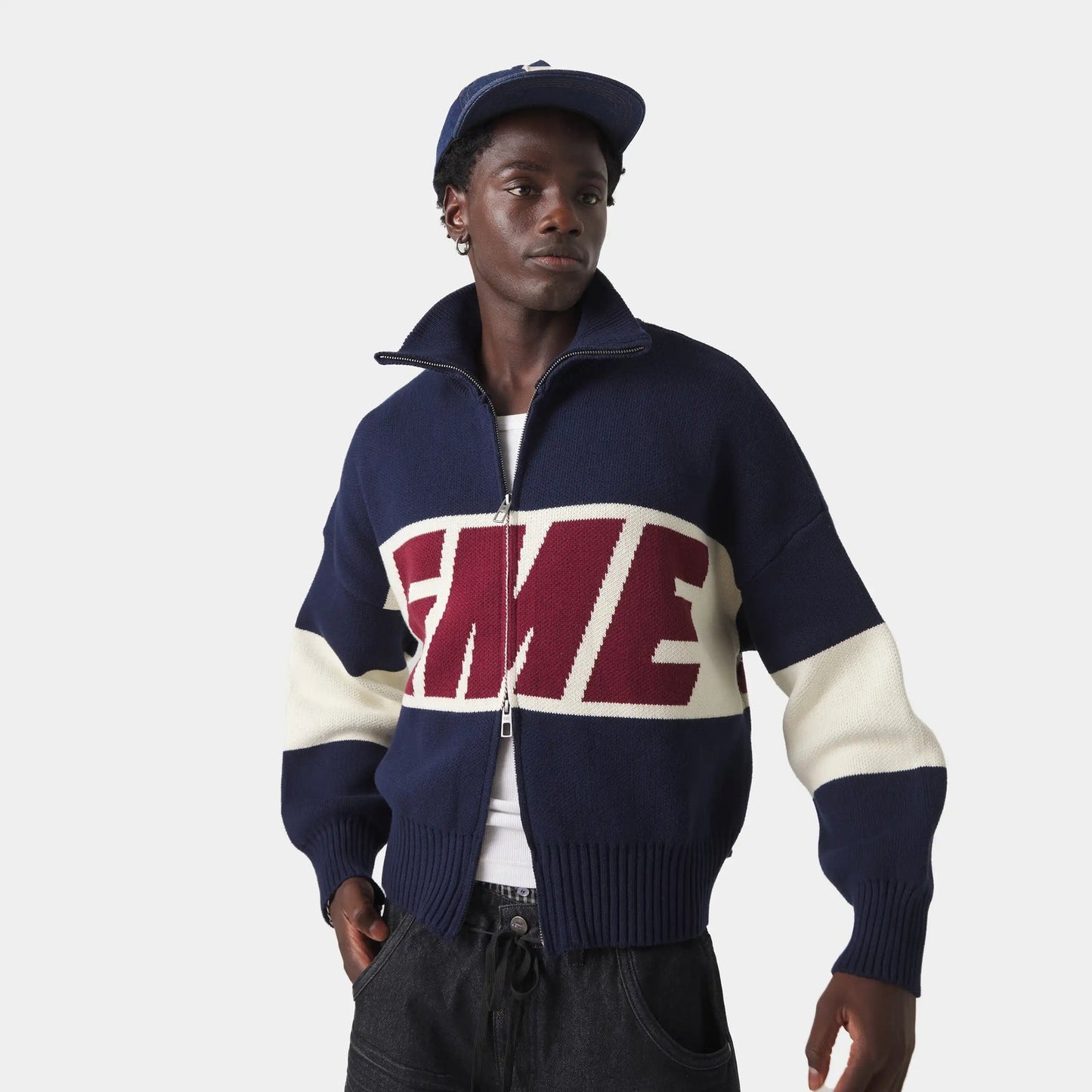 Eme studio Thrill Navy Zipper Knit