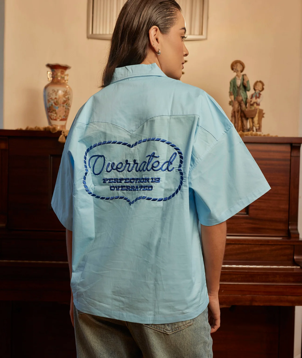 CAMISA AZUL OVERRATED COWBOY